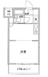 トップ明大前第3 5階ワンルームの間取り