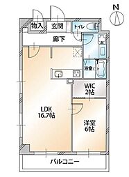 KDXレジデンス溝の口 1LDKの間取図画像