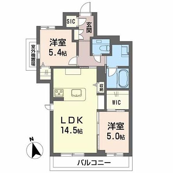Ｓｈａｍａｉｓｏｎ　ｅｓｔ’　ｍａ－ｍａ　II A0202｜熊本県熊本市中央区帯山５丁目(賃貸マンション2LDK・2階・61.91㎡)の写真 その2