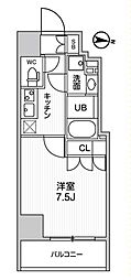 ガリシア森下5 1Kの間取図画像