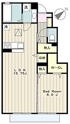 グランメール2番館 1LDKの間取図画像