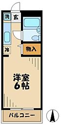 コンフォール河井 1Kの間取図画像