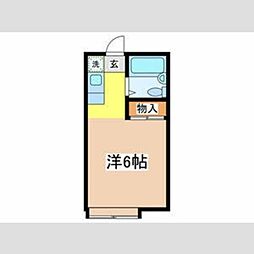 サンライズガーデン西葛西 1階ワンルームの間取り