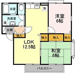 ベルコート 2LDKの間取図画像