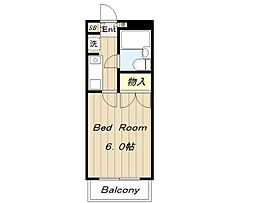 サンライズ永山 2階1Kの間取り