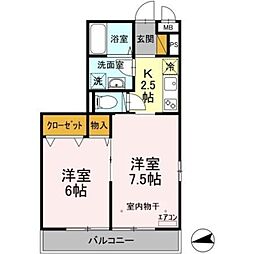 サンハイツ 2Kの間取図画像