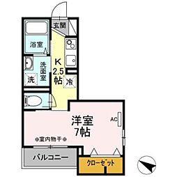 ダイヤモンドハイツ 1Kの間取図画像