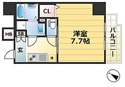 レジデンス神戸レガーロ 1Kの間取図画像