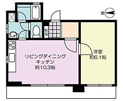 アクシーズグランデ三ノ輪 7階1LDKの間取り