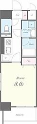 フランシール 1Kの間取図画像
