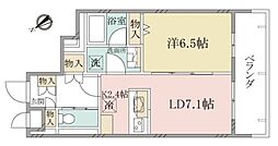 ヘーベルVillageやまだい 1LDKの間取図画像