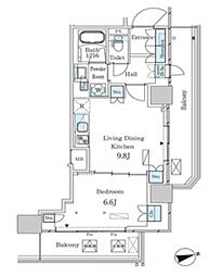 パークアクシス大塚ステーションゲートタワー 1LDKの間取図画像