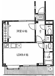 ガーデン西原M2 1LDKの間取図画像