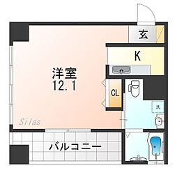 カシェット住吉 1Kの間取図画像