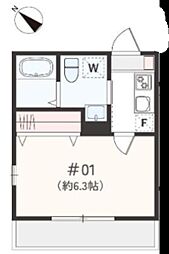 アザーレ・ナッジ淵野辺A 1Kの間取図画像