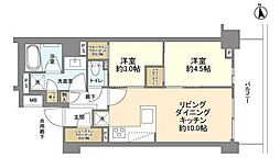 パークホームズ大倉山ザ・テラス 2LDKの間取図画像