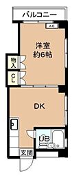 AquaWoods学芸大学 1DKの間取図画像