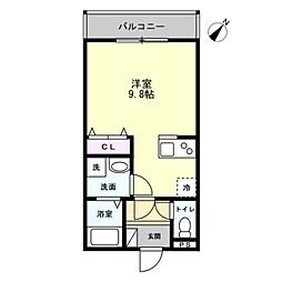MA・MAISON AKISHIMA 1Kの間取図画像