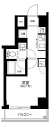 プレール・ドゥーク品川シーサイド 1Kの間取図画像