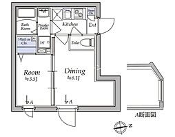 アトリオフラッツ湯島 5階1DKの間取り