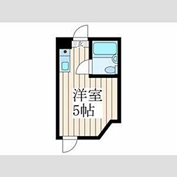 サンパレス馬事公苑 1階ワンルームの間取り