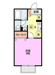 グリーンスクエア 1Kの間取図画像