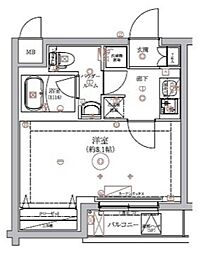 RELUXIA綾瀬II 3階1Kの間取り