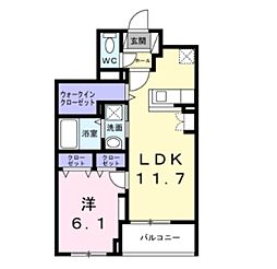 カーサ コロレ 1LDKの間取図画像