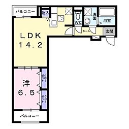 JR紀勢本線 紀三井寺駅 徒歩16分の賃貸アパート 1階1LDKの間取り