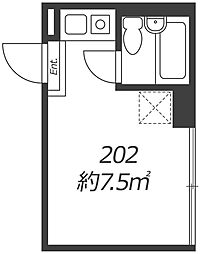 パークサイドパレス ワンルームの間取図画像