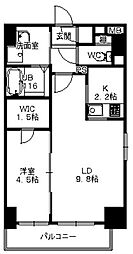 プレアデス津田沼 1階1LDKの間取り