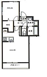 ヴェルデピエーナ 1LDKの間取図画像