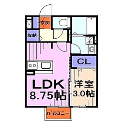 ビリジャン 1LDKの間取図画像