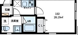 EXENTIA-NISHIARAI 1Kの間取図画像