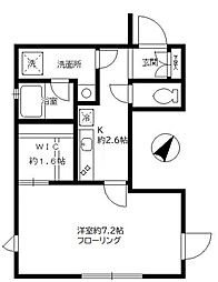 ヒルズコート白山 1Kの間取図画像