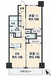 Sky61 2DKの間取図画像