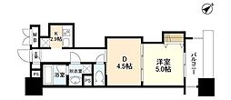 パークフラッツ横濱公園 1DKの間取図画像