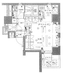 アンビックス神田 4階ワンルームの間取り