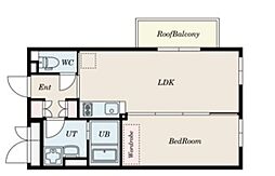 PASEO荏原中延 1LDKの間取図画像