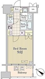 グランパレス東京八重洲アベニュー 1Kの間取図画像