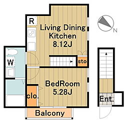 京王相模原線 京王永山駅 徒歩9分の賃貸アパート 3階1LDKの間取り