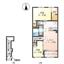 仮)相模原市南区アパート新築工事 2LDKの間取図画像