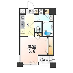 JR東海道・山陽本線 京都駅 徒歩7分の賃貸マンション 11階1Kの間取り