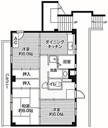 ビレッジハウス市原2 3DKの間取図画像