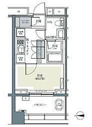 パークハウス東中野リヴゴーシュ 1Kの間取図画像