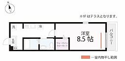 QUIET CRAB HOUSE 花月(仮) 1Kの間取図画像