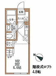 ハーミットクラブハウスヒラルダ ワンルームの間取図画像