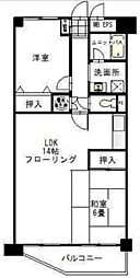 シャルム新丸子 1LDKの間取図画像