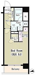 シティカレント大手町 ワンルームの間取図画像