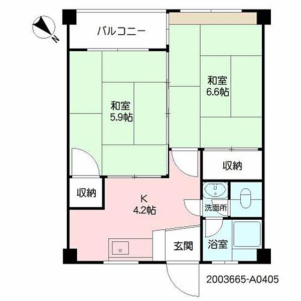 籠町ビル A0405｜長崎県長崎市籠町(賃貸マンション2K・4階・38.77㎡)の写真 その2